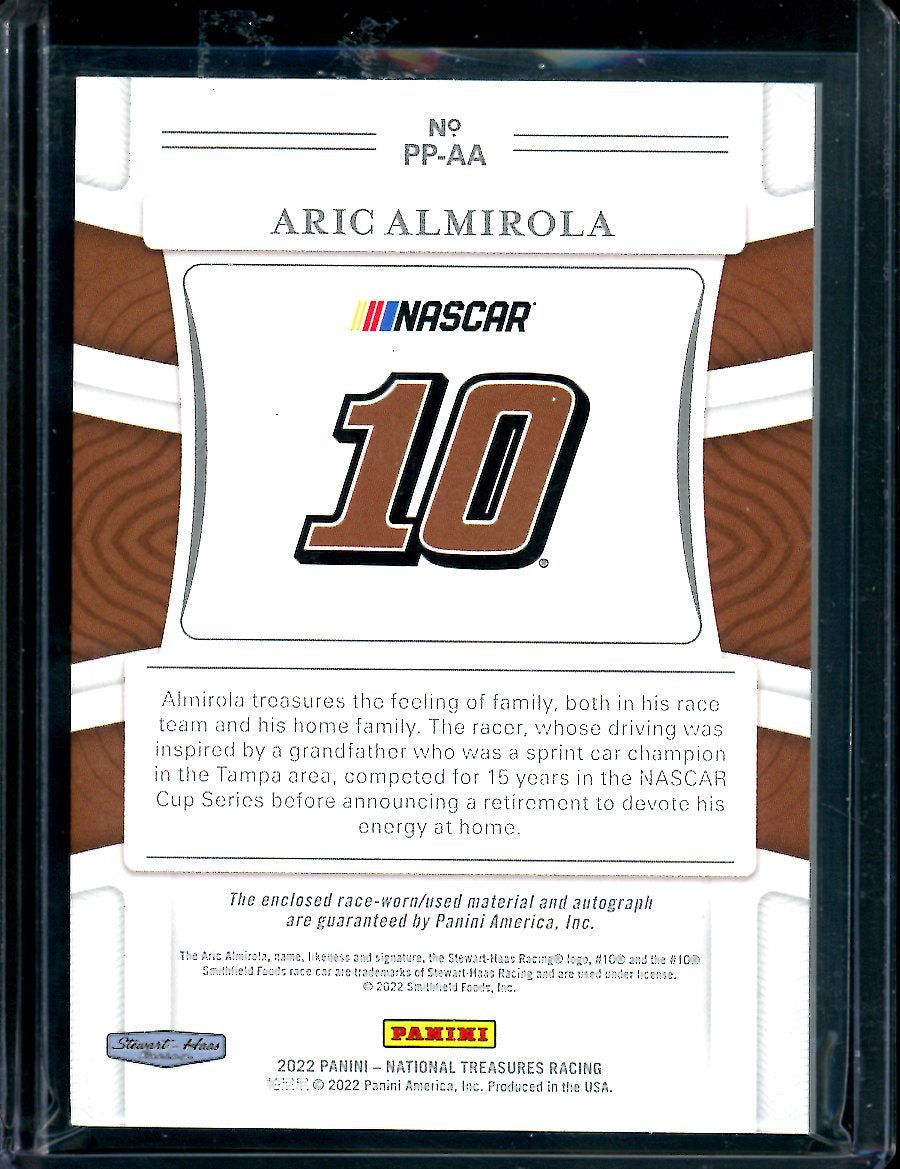 2022 Panini National Treasures Aric Almirola Ford Patch Auto /10 NASCAR - Trading Card Market