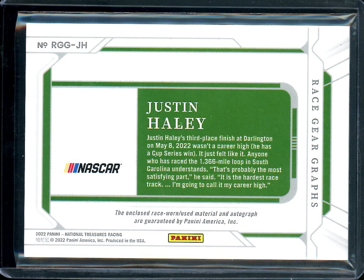 2022 Panini National Treasures Justin Haley Patch Auto /49 NASCAR - Trading Card Market