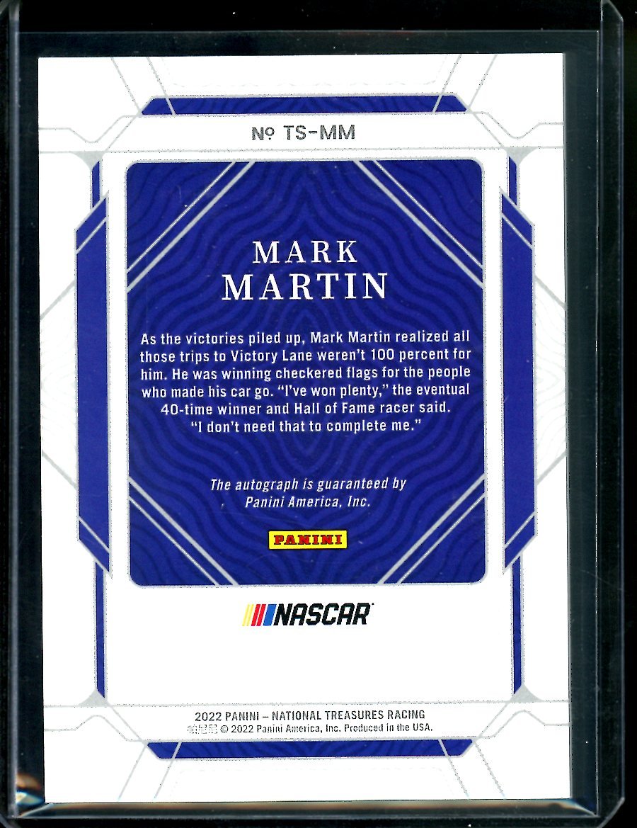 2022 Panini National Treasures Mark Martin Trackside Auto /49 NASCAR - Trading Card Market