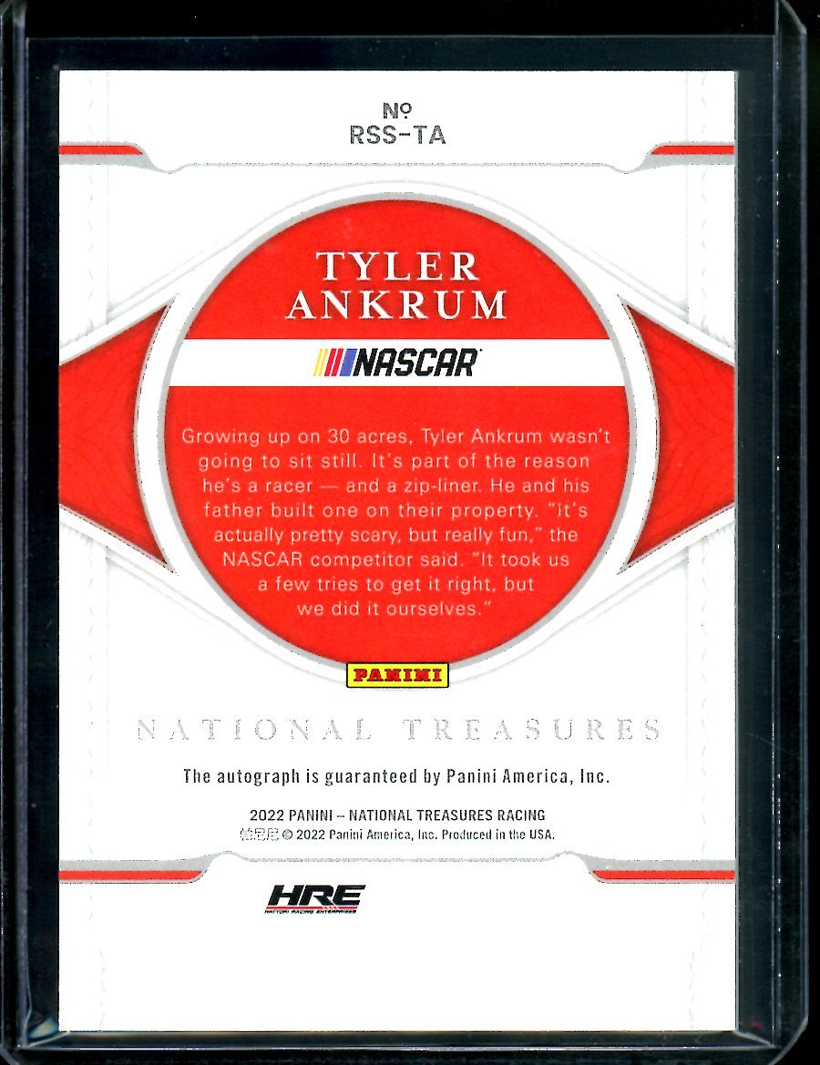 2022 Panini National Treasures Tyler Ankrum Auto /15 NASCAR - Trading Card Market