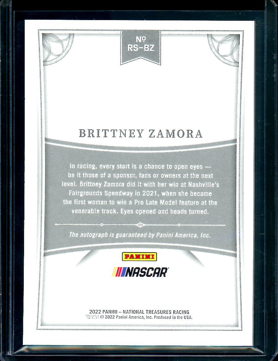 2022 Panini National Treasures Brittney Zamora Retro Signatures /25 NASCAR - Trading Card Market