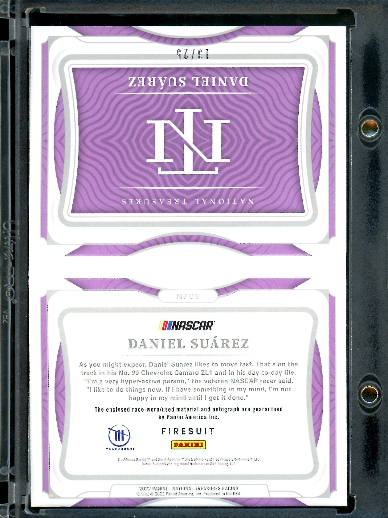 2022 Panini National Treasures Daniel Suarez Booklet Patch Auto /25 NASCAR - Trading Card Market