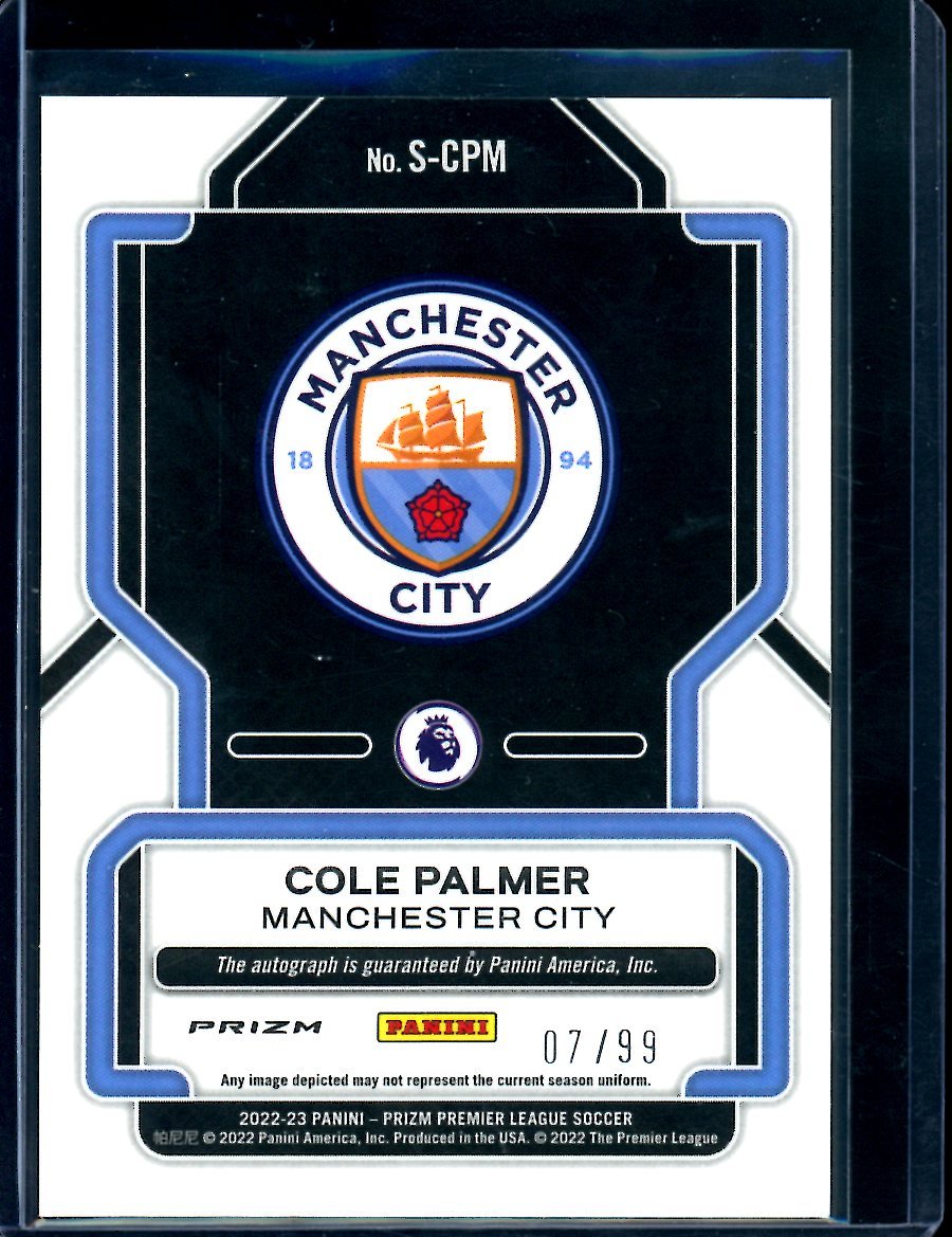 2022/23 Panini Prizm EPL Cole Palmer Silver Auto /99 Manchester City - Trading Card Market