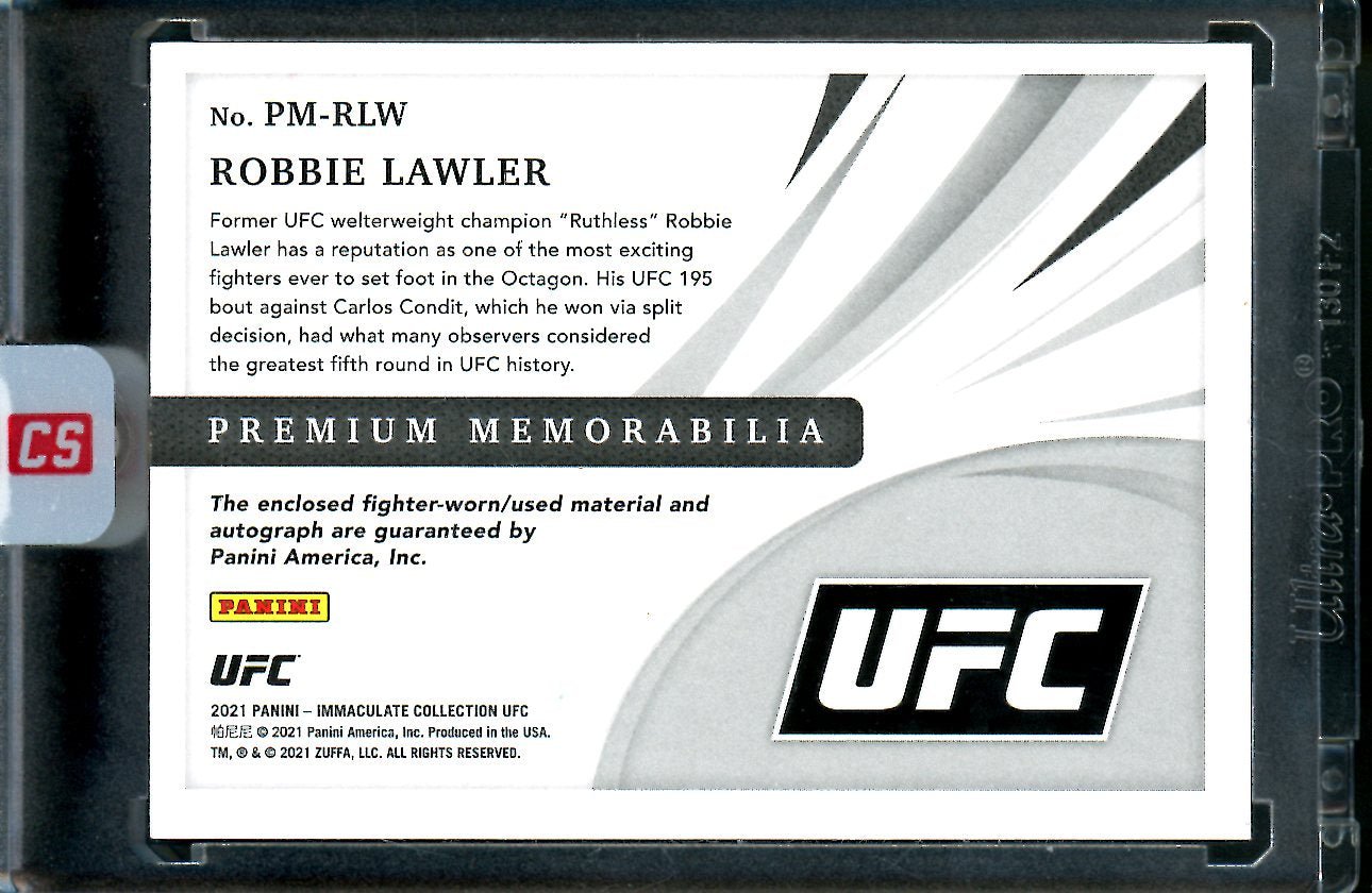 2021 Panini Immaculate Robbie Lawlar Patch Auto /8 UFC - Trading Card Market