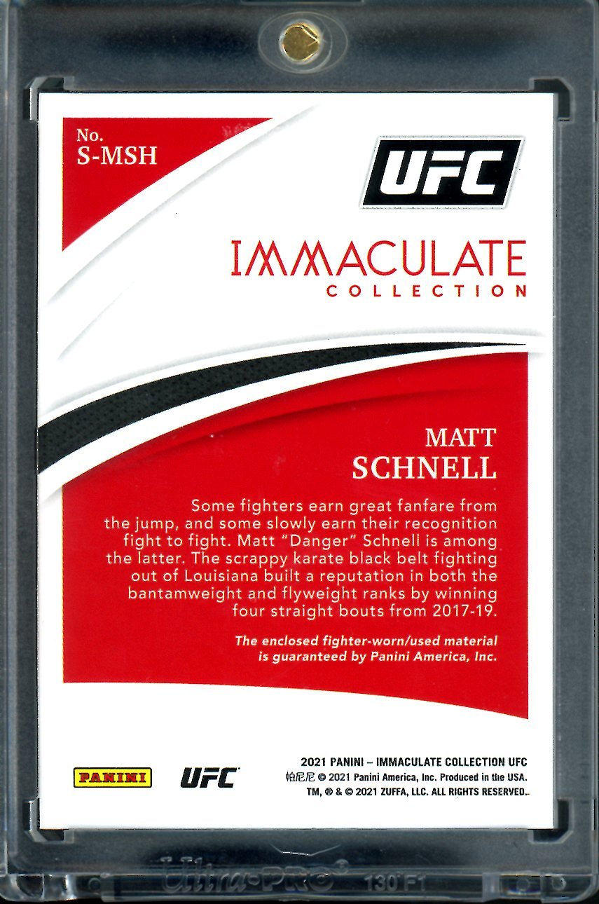 2021 Panini Immaculate Matt Schnell Swatches Tag Patch 1/1 UFC - Trading Card Market