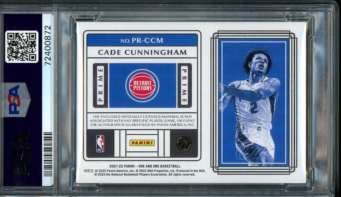 2021/22 Panini One & One Cade Cunningham Rookie RPA Blue /49 PSA 9 10 Auto Pistons - Trading Card Market