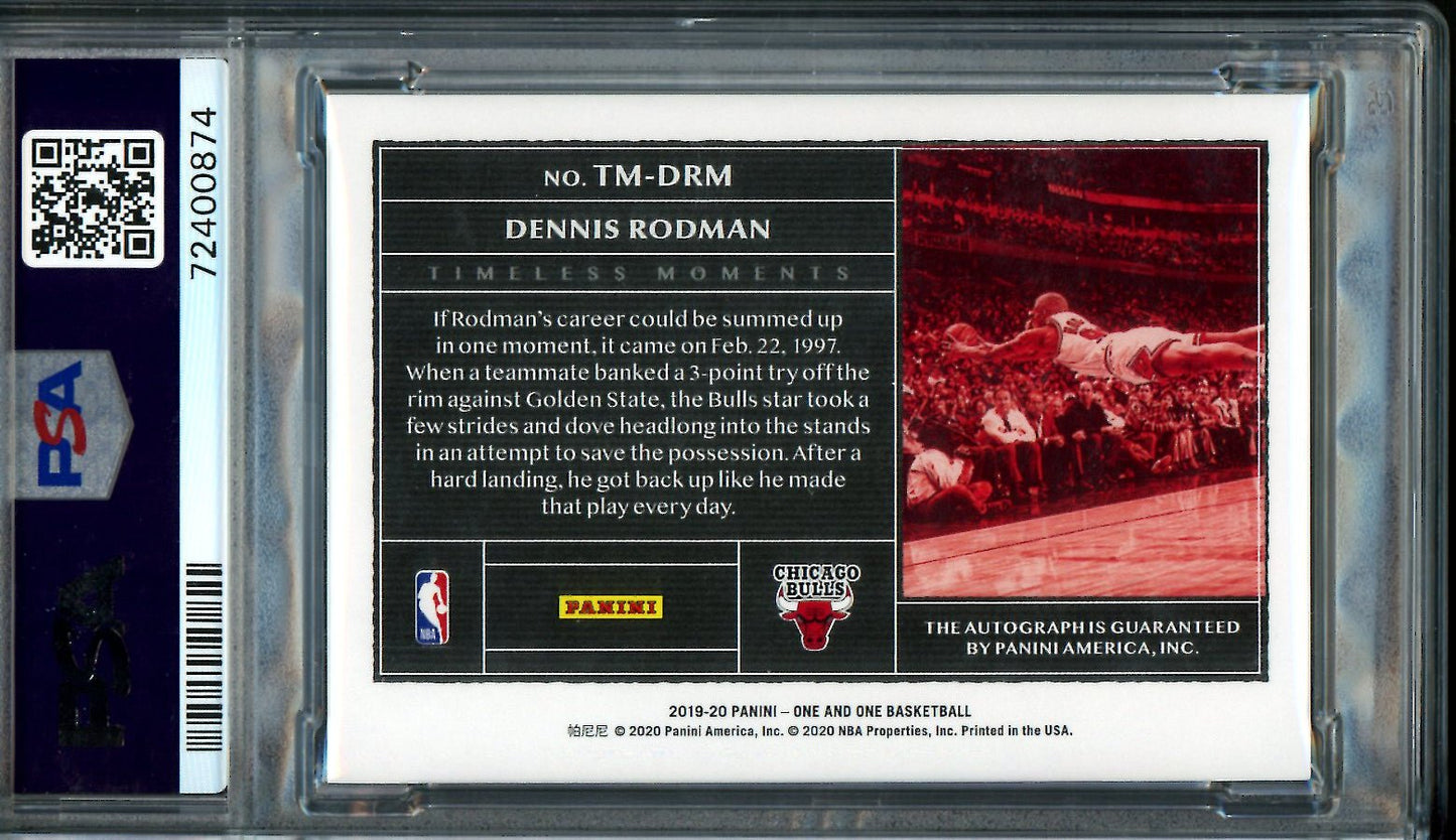 2019/20 Panini One & One Dennis Rodman Timeless Moments Red /25 PSA 10 9 Auto Bulls - Trading Card Market