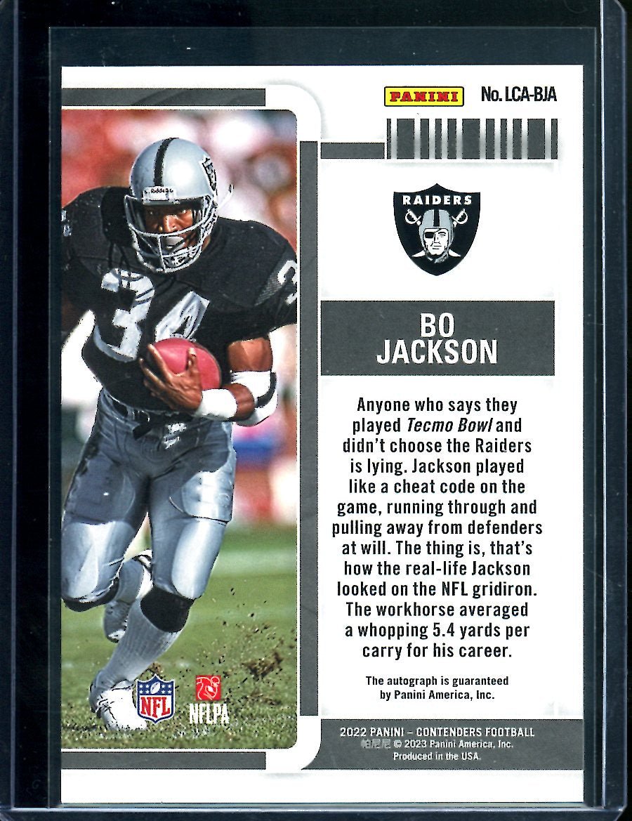 2022 Panini Contenders Bo Jackson Legendary Auto /49 Raiders - Trading Card Market