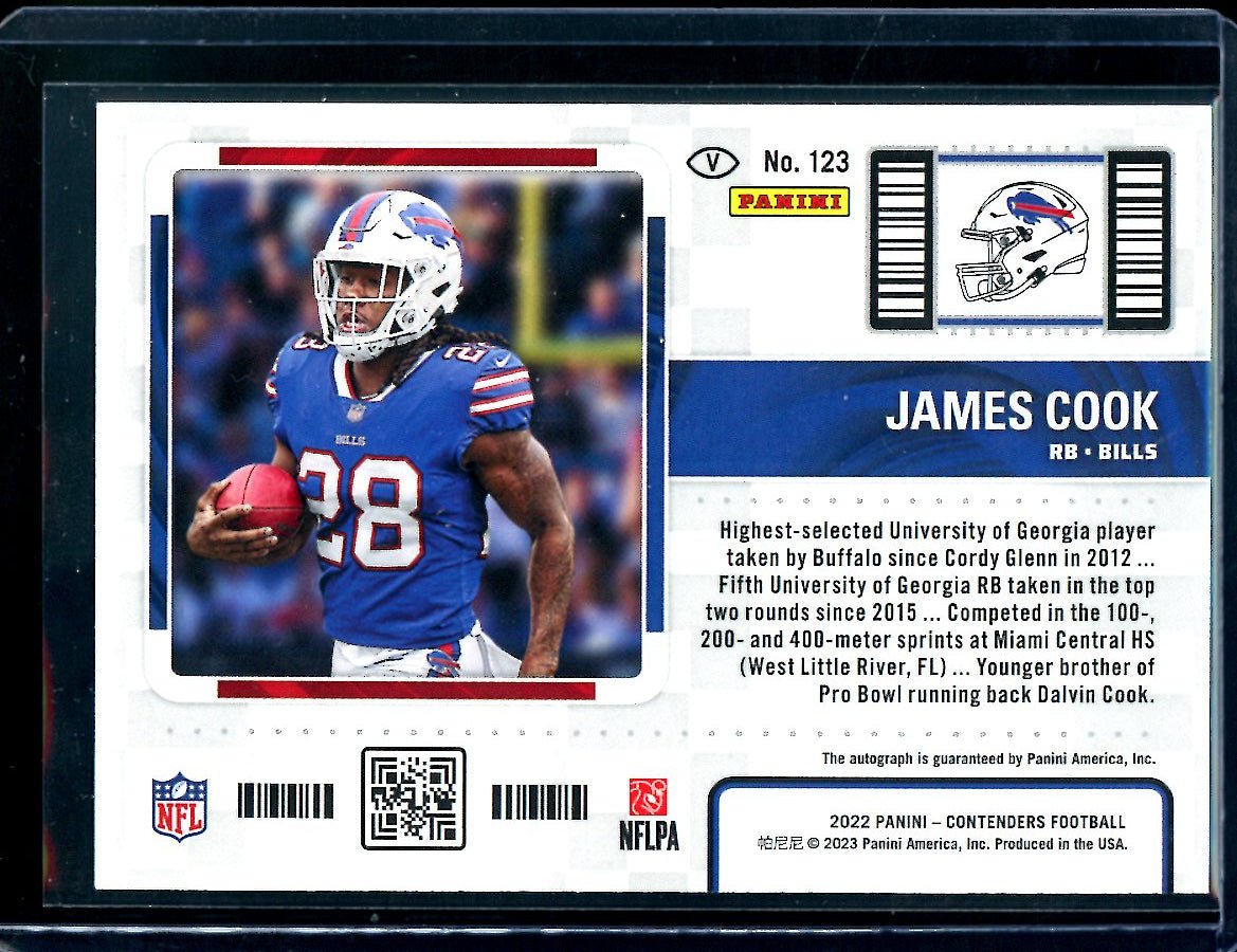 2022 Panini Contenders James Cook Rookie Variation Ticket Auto Bills - Trading Card Market