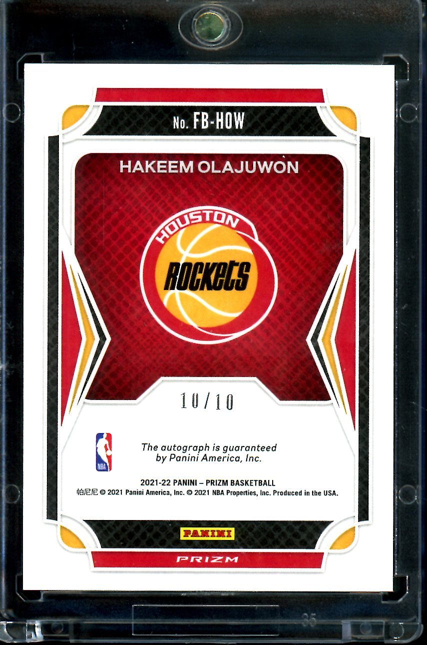 2021/22 Panini Prizm Hakeem Olajuwon Fast Break Auto Gold /10 Rockets - Trading Card Market