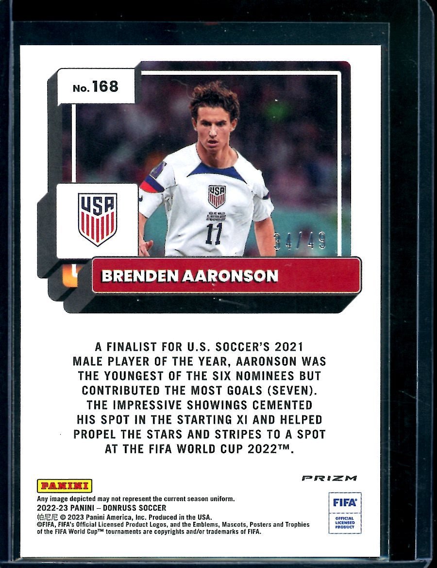 2022/23 Panini Donruss Optic Brenden Aaronson Teal Mojo /49 United States - Trading Card Market