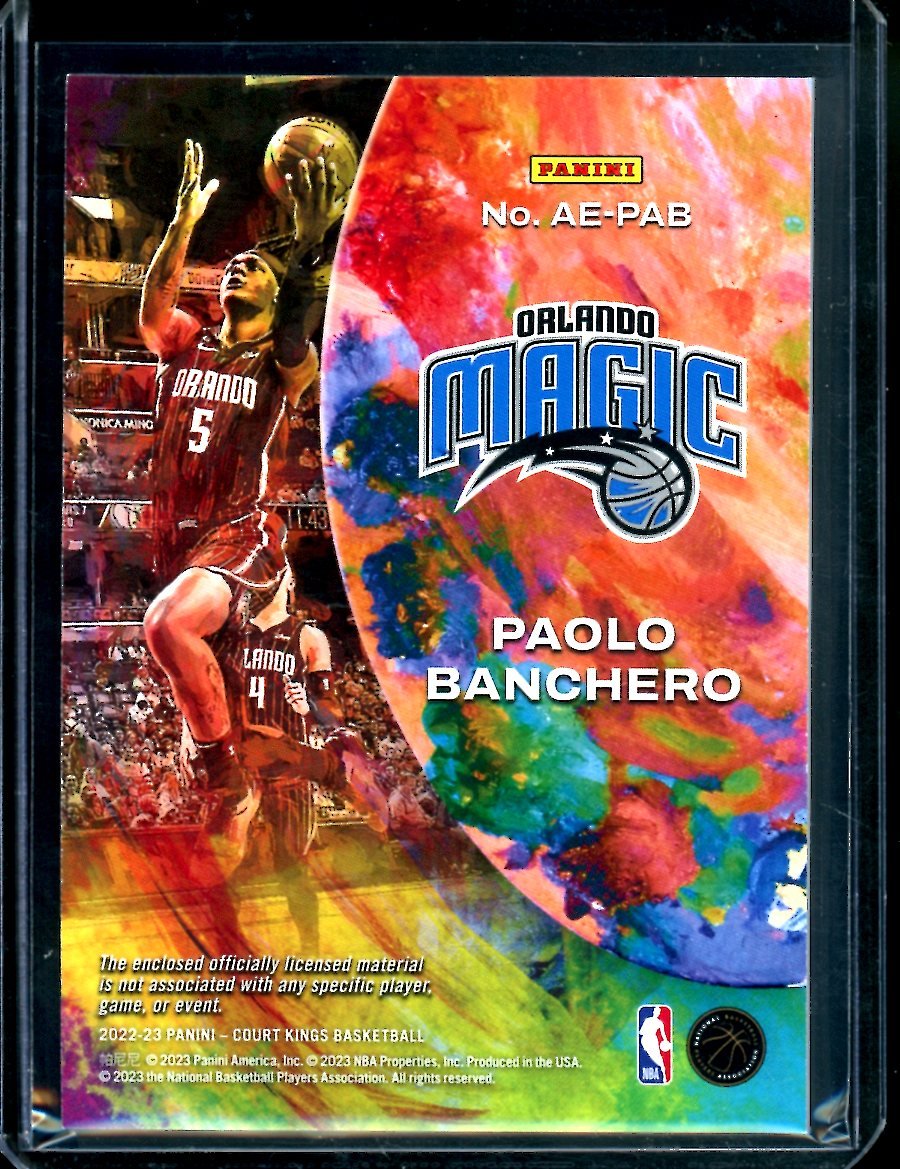2022/23 Panini Court Kings Paolo Banchero Rookie Artistic Patch Magic - Trading Card Market