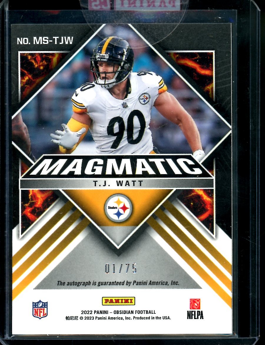 2022 Panini Obsidian T.J. Watt Magmatic Auto /75 Steelers - Trading Card Market