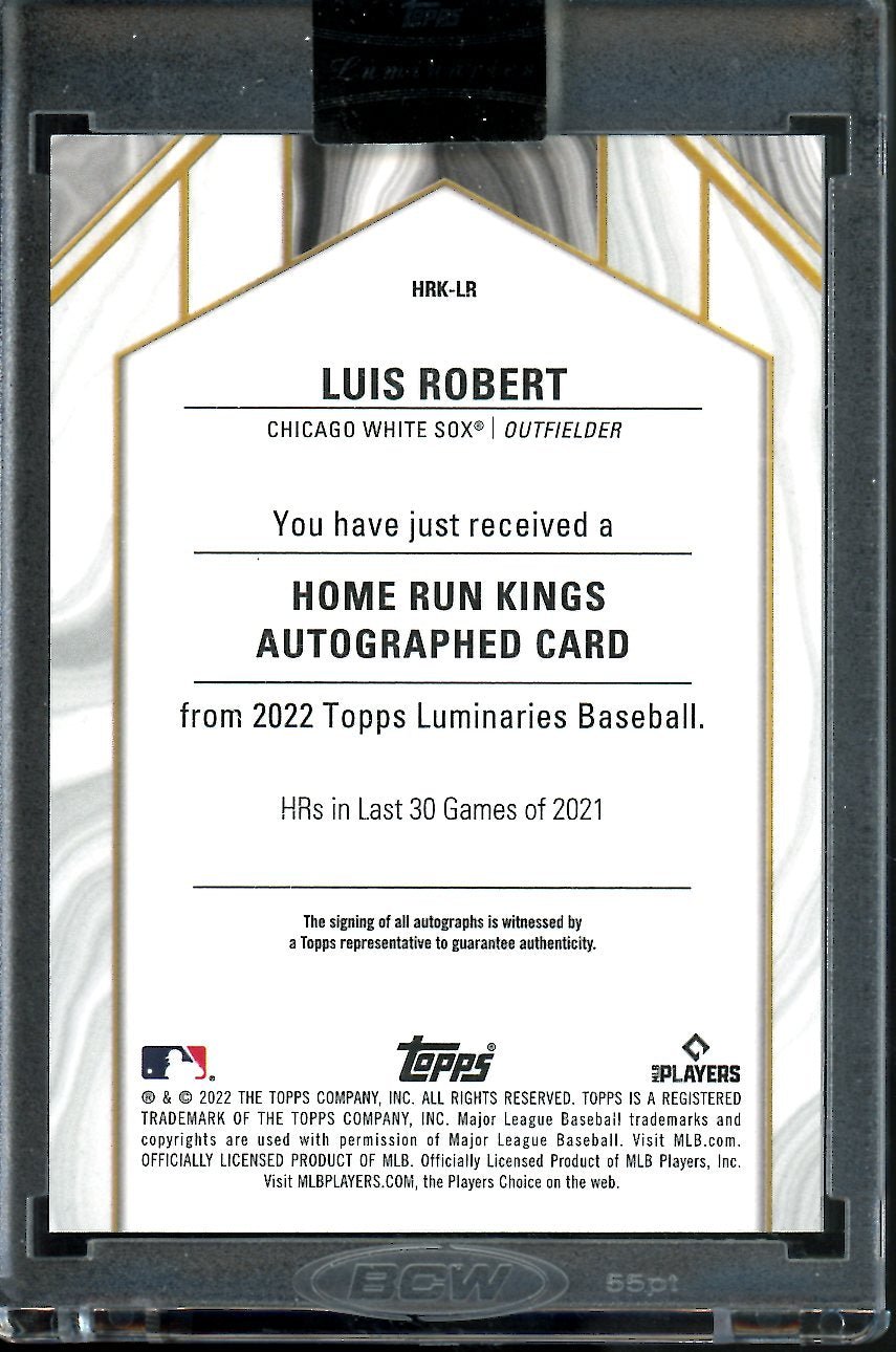 2022 Topps Luminaries Luis Robert Auto /15 White Sox - Trading Card Market