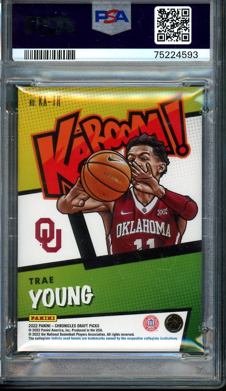2022/23 Panini Chronicles Draft Picks Trae Young Kaboom SSP PSA 9 Hawks - Trading Card Market