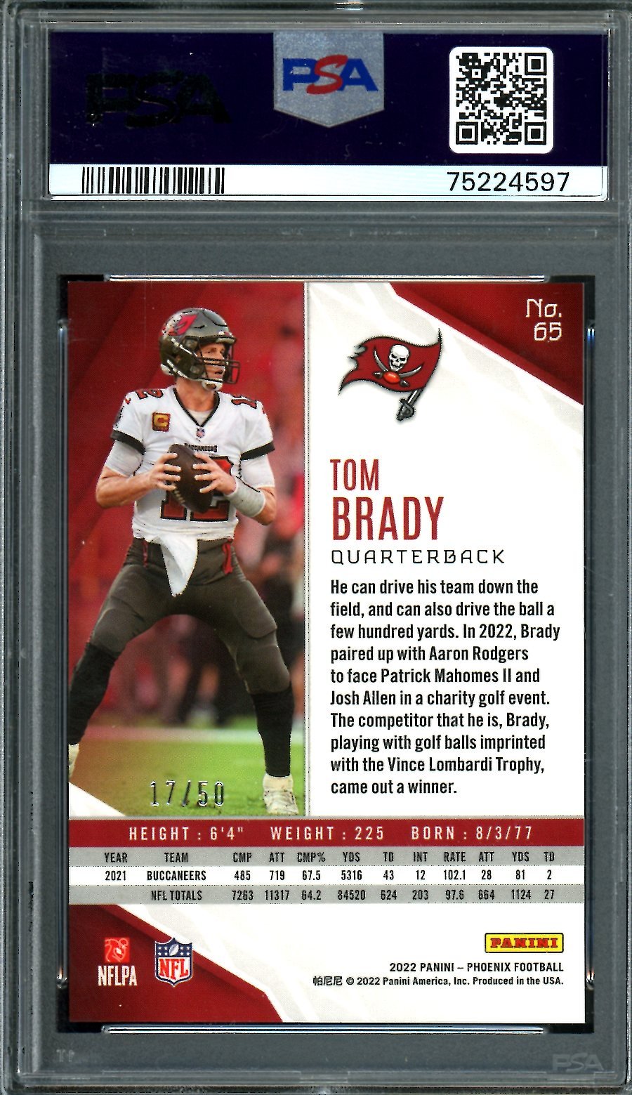 2022 Panini Phoenix Tom Brady Fire & Ice /50 PSA 10 Buccaneers - Trading Card Market