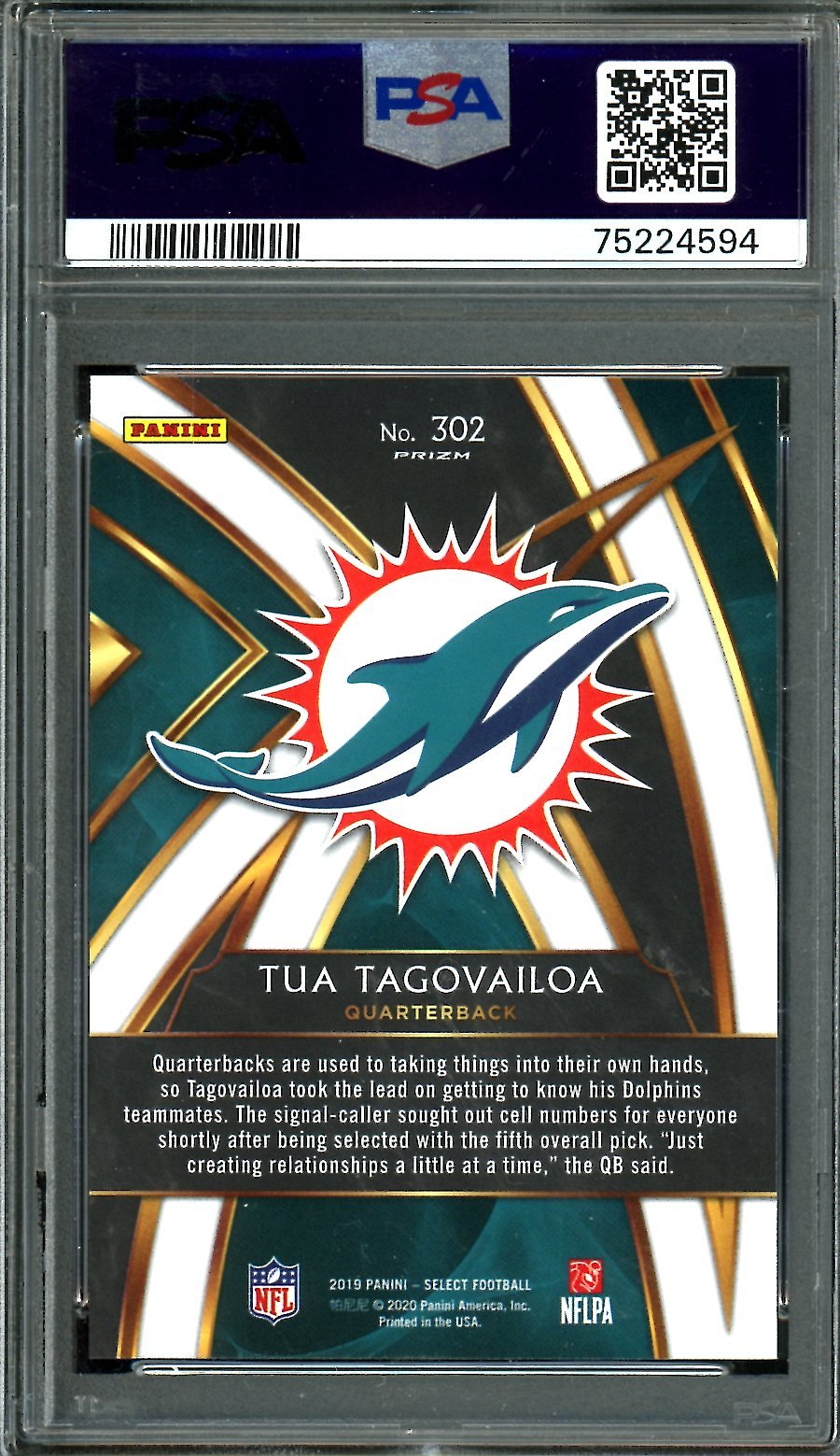 2019 Panini Select Tua Tagovailoa Rookie XRC Silver PSA 10 Dolphins - Trading Card Market