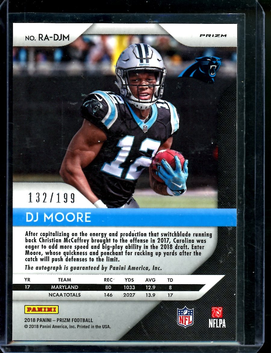 2018 Panini Prizm DJ Moore Rookie Red Wave Auto /199 Bears - Trading Card Market