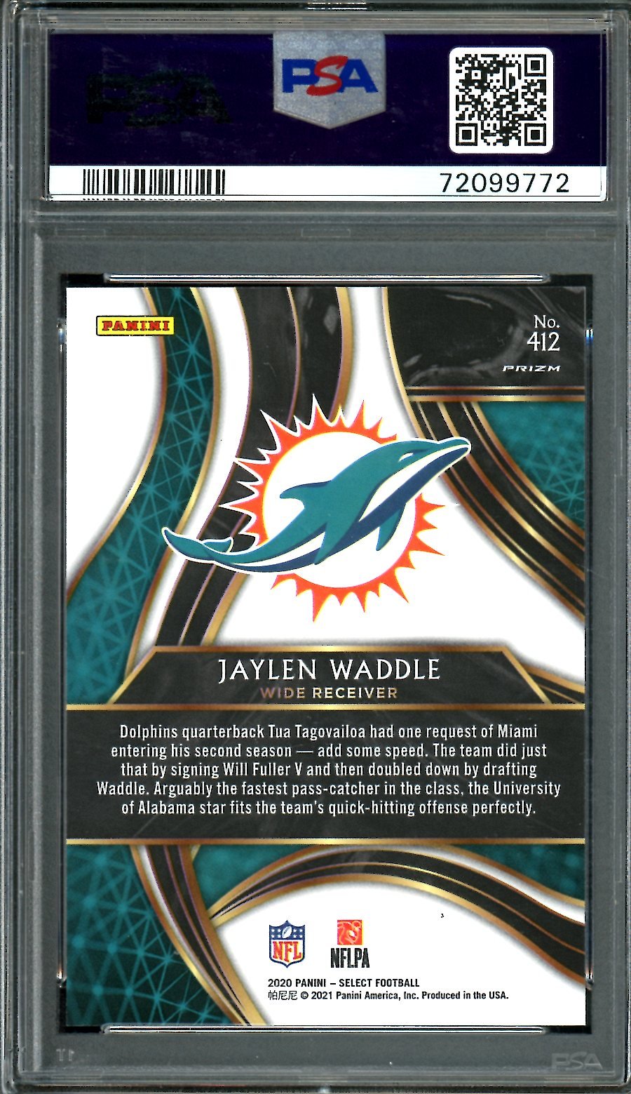 2020 Panini Select Jaylen Waddle Rookie XRC PSA 10 Dolphins - Trading Card Market