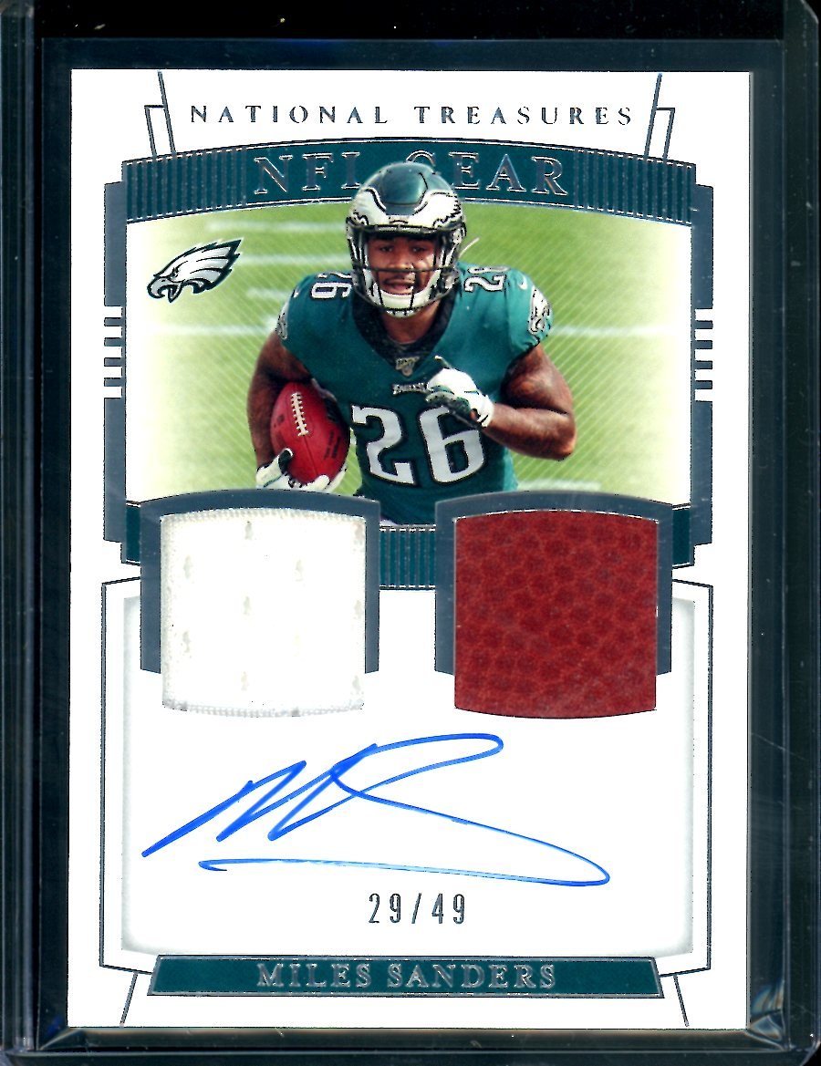 2019 Panini National Treasures Miles Sanders Rookie NFL Gear RPA /49 Eagles - Trading Card Market