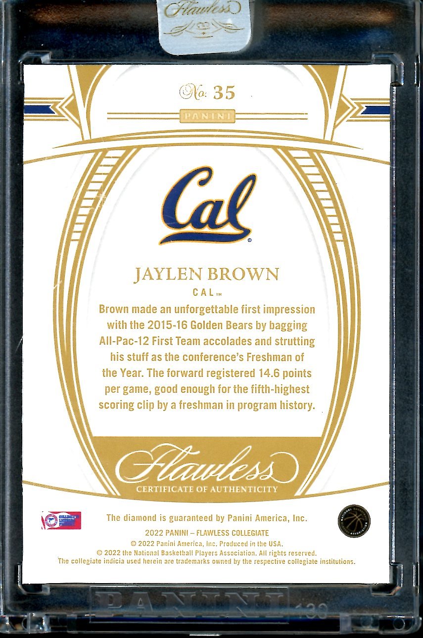 2022/23 Panini Flawless Collegiate Jaylen Brown Diamond /25 Celtics - Trading Card Market