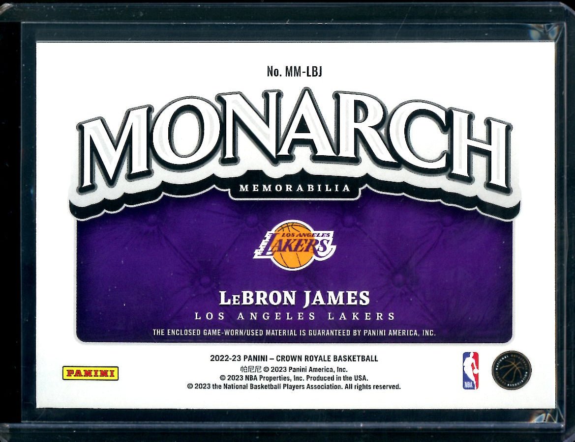 2022/23 Panini Crown Royale LeBron James Monarch Patch Lakers - Trading Card Market