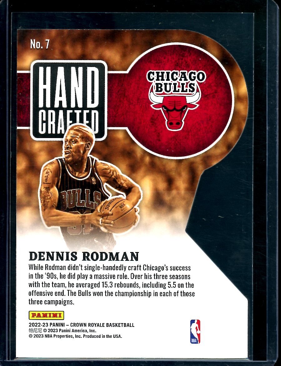 2022/23 Panini Crown Royale Dennis Rodman Hand Crafted /99 Bulls - Trading Card Market