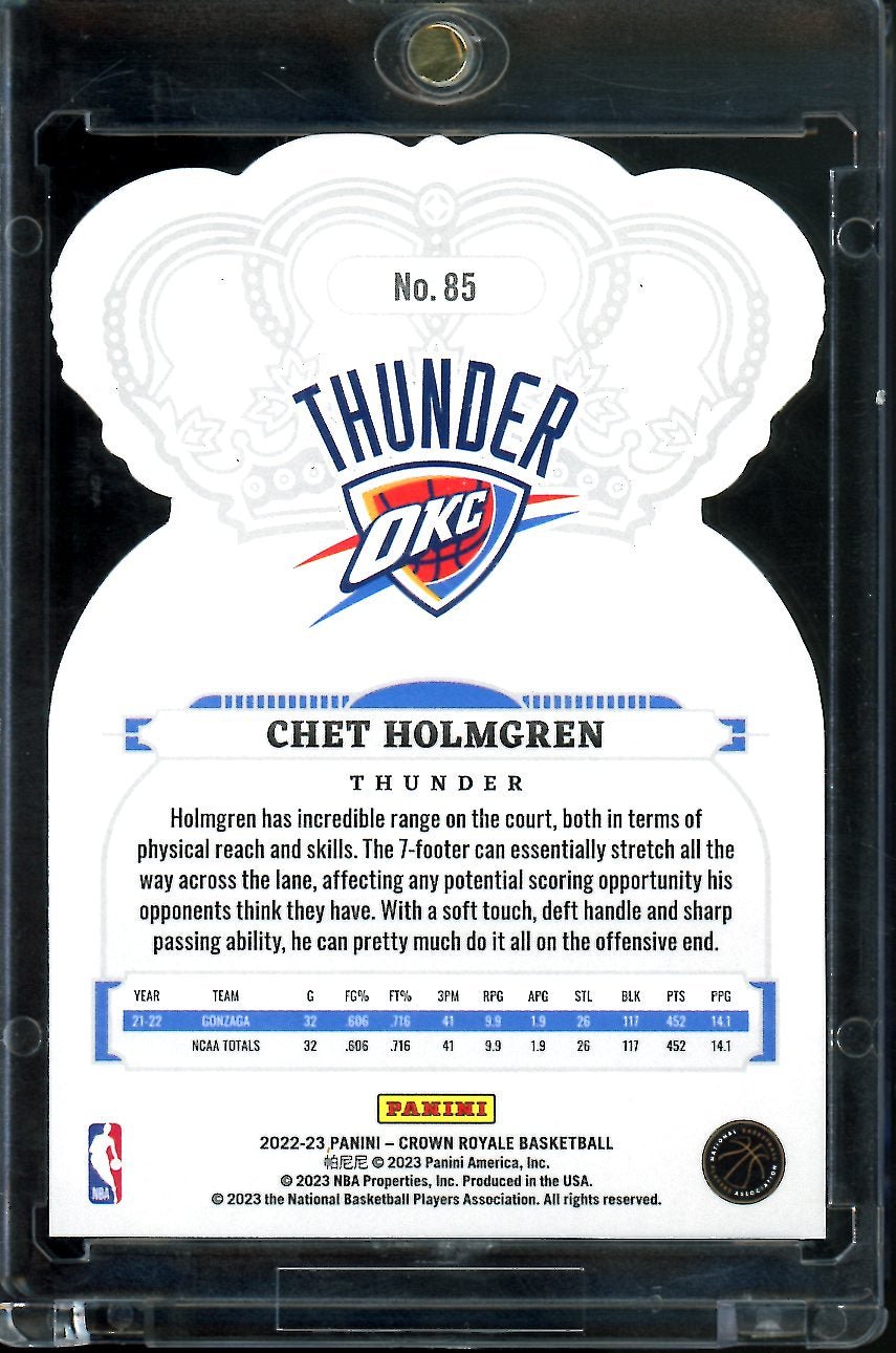 2022/23 Panini Crown Royale Chet Holmgren Rookie Gold /10 Thunder - Trading Card Market