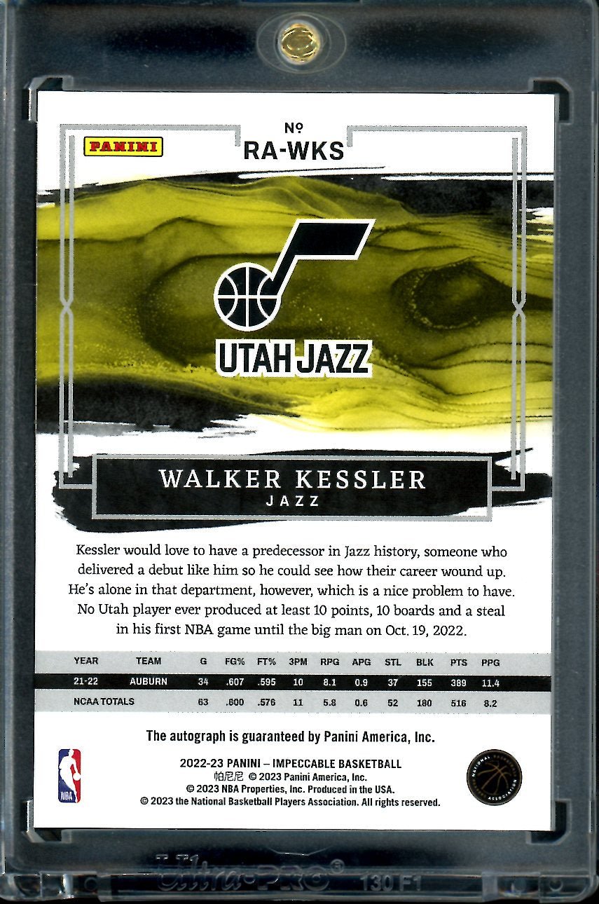2022/23 Panini Impeccable Walker Kessler Rookie Auto Gold /10 Jazz - Trading Card Market