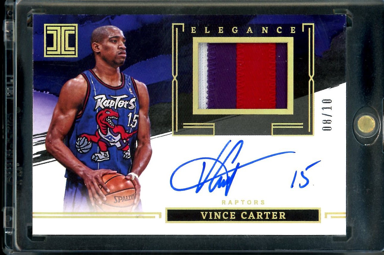2022/23 Panini Impeccable Vince Carter Elegance Patch Auto Gold /10 Raptors - Trading Card Market