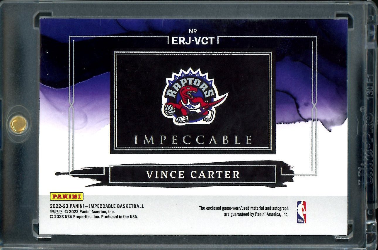 2022/23 Panini Impeccable Vince Carter Elegance Patch Auto Gold /10 Raptors - Trading Card Market