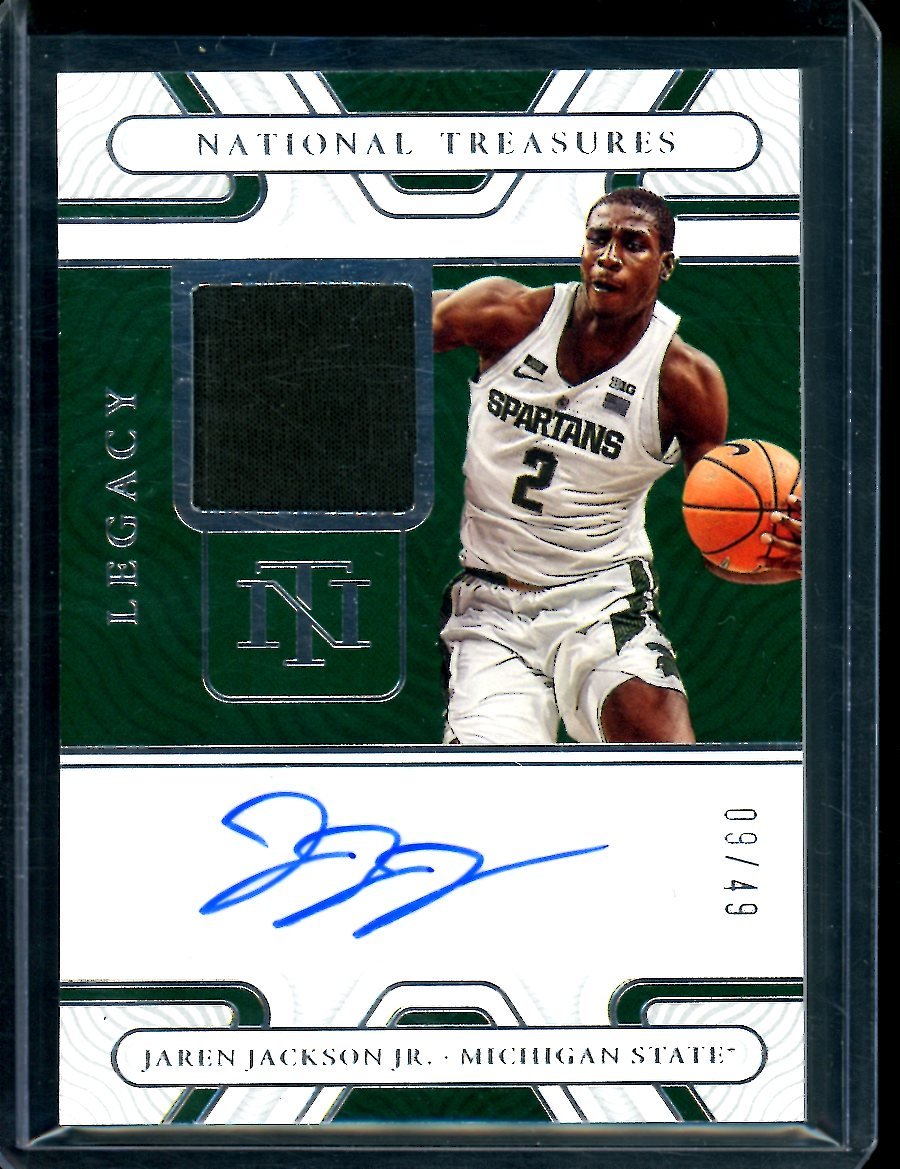 2022/23 National Treasures Collegiate Jaren Jackson Jr. Patch Auto /49 Grizzlies