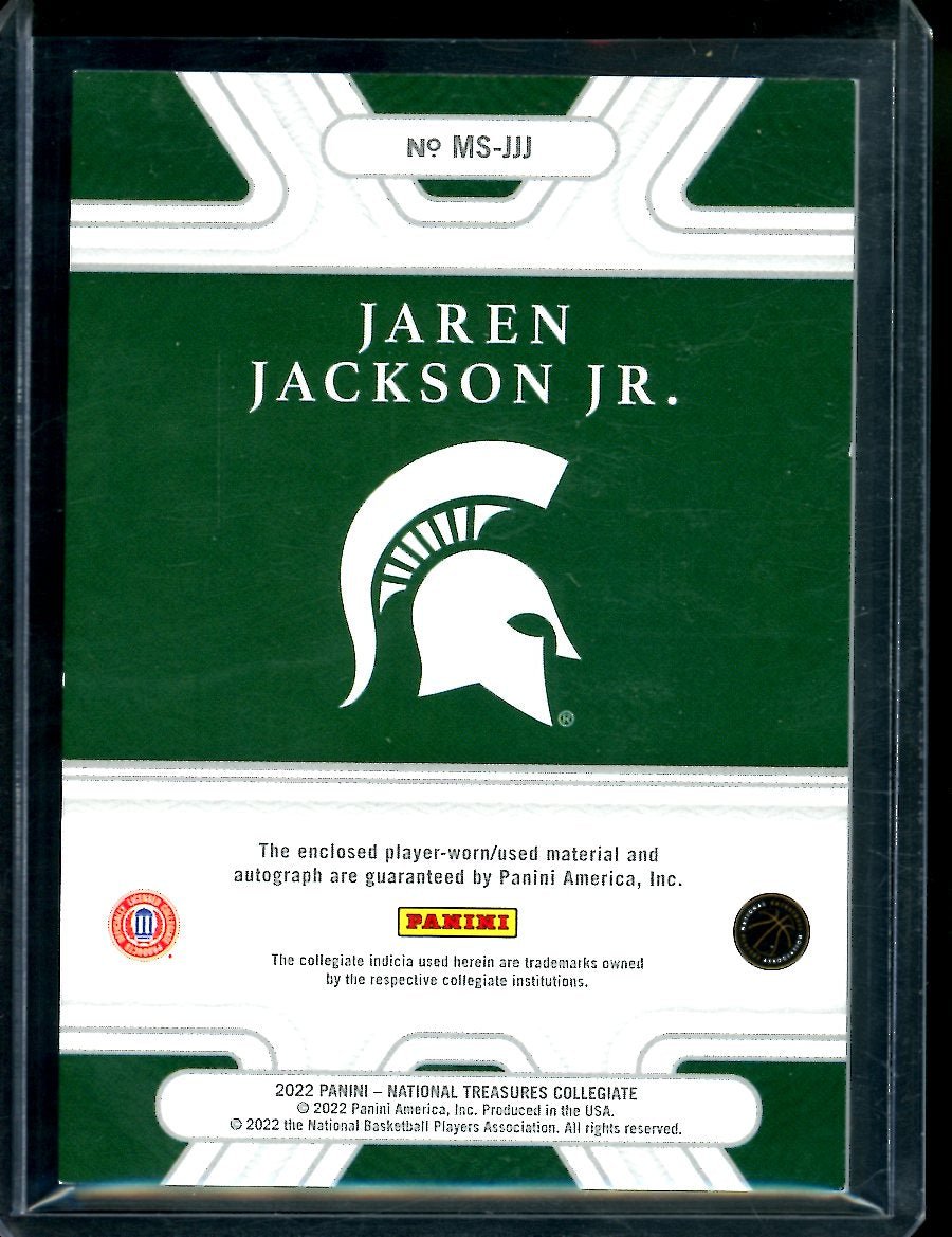 2022/23 National Treasures Collegiate Jaren Jackson Jr. Patch Auto /49 Grizzlies