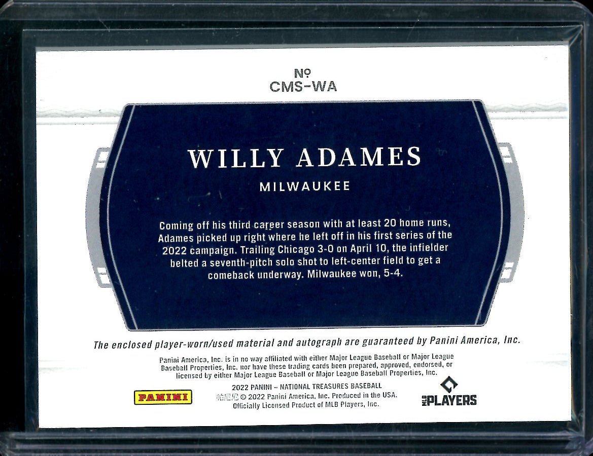 2022 Panini National Treasures Willy Adames Patch Auto /99 Brewers - Trading Card Market