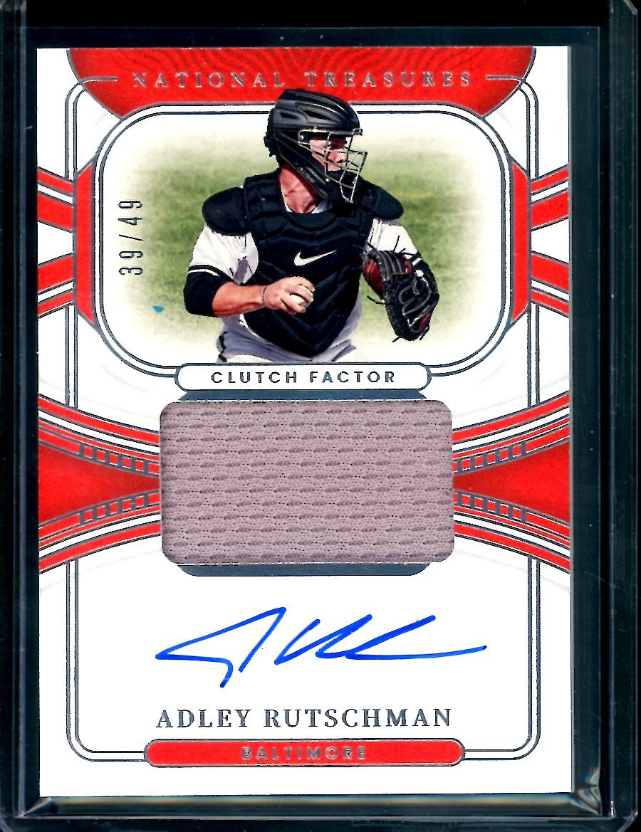 2022 Panini National Treasures Adley Rutschman Clutch Factor Patch Auto /49 Orioles