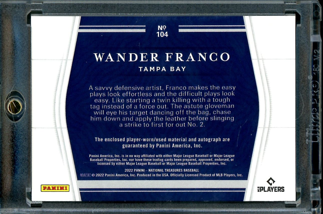 2022 Panini National Treasures Wander Franco Rookie Auto RPA /25 Rays