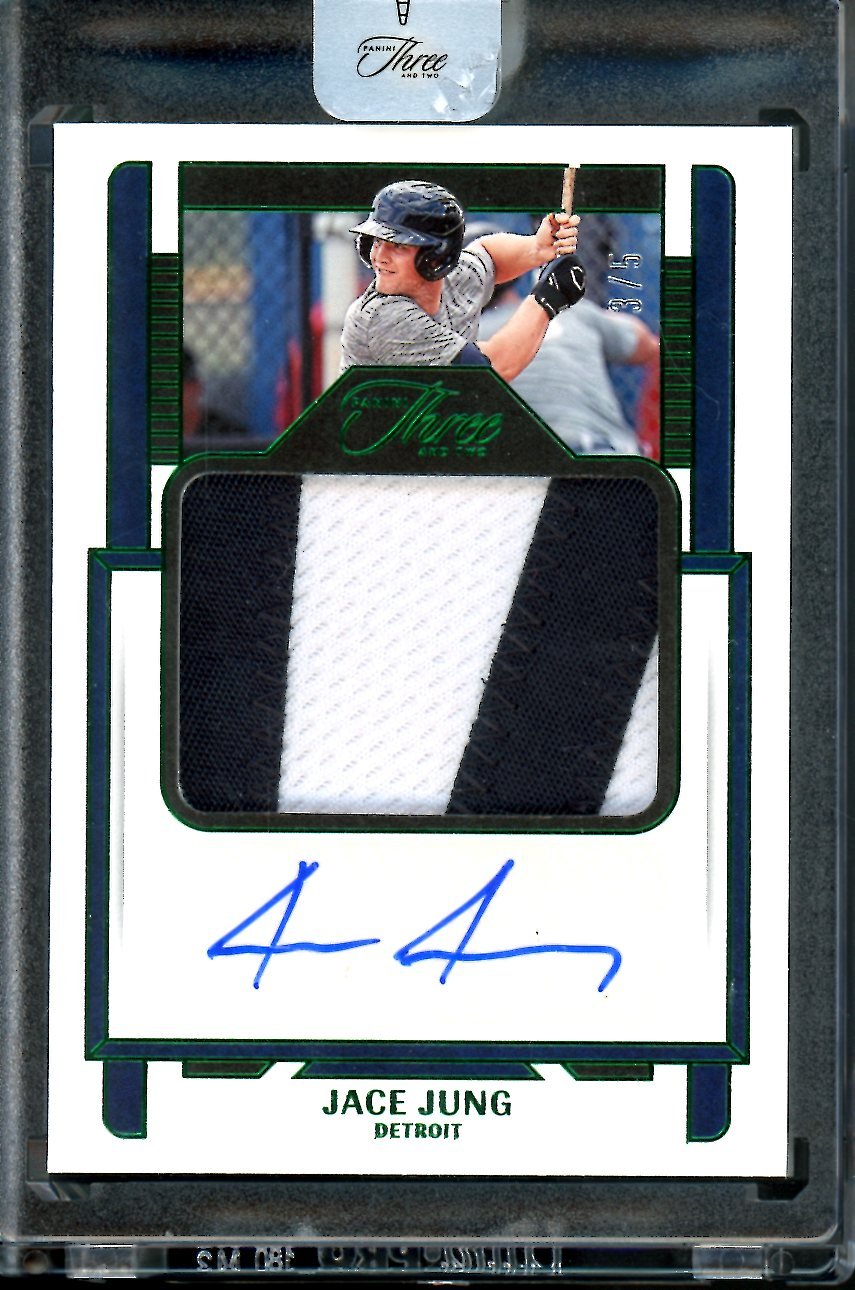 2023 Panini Three & Two Jace Jung Patch Auto Green /5 Tigers - Trading Card Market