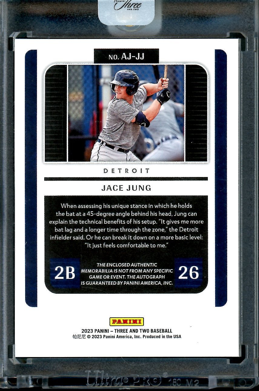 2023 Panini Three & Two Jace Jung Patch Auto Green /5 Tigers - Trading Card Market