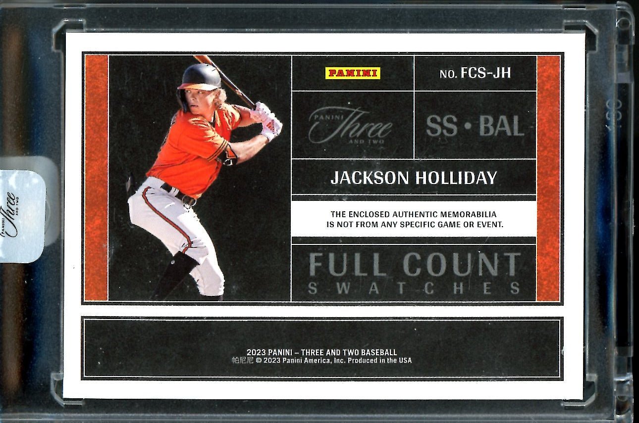 2023 Panini Three & Two Jackson Holliday Full Count Swatches Patch /49 Orioles - Trading Card Market