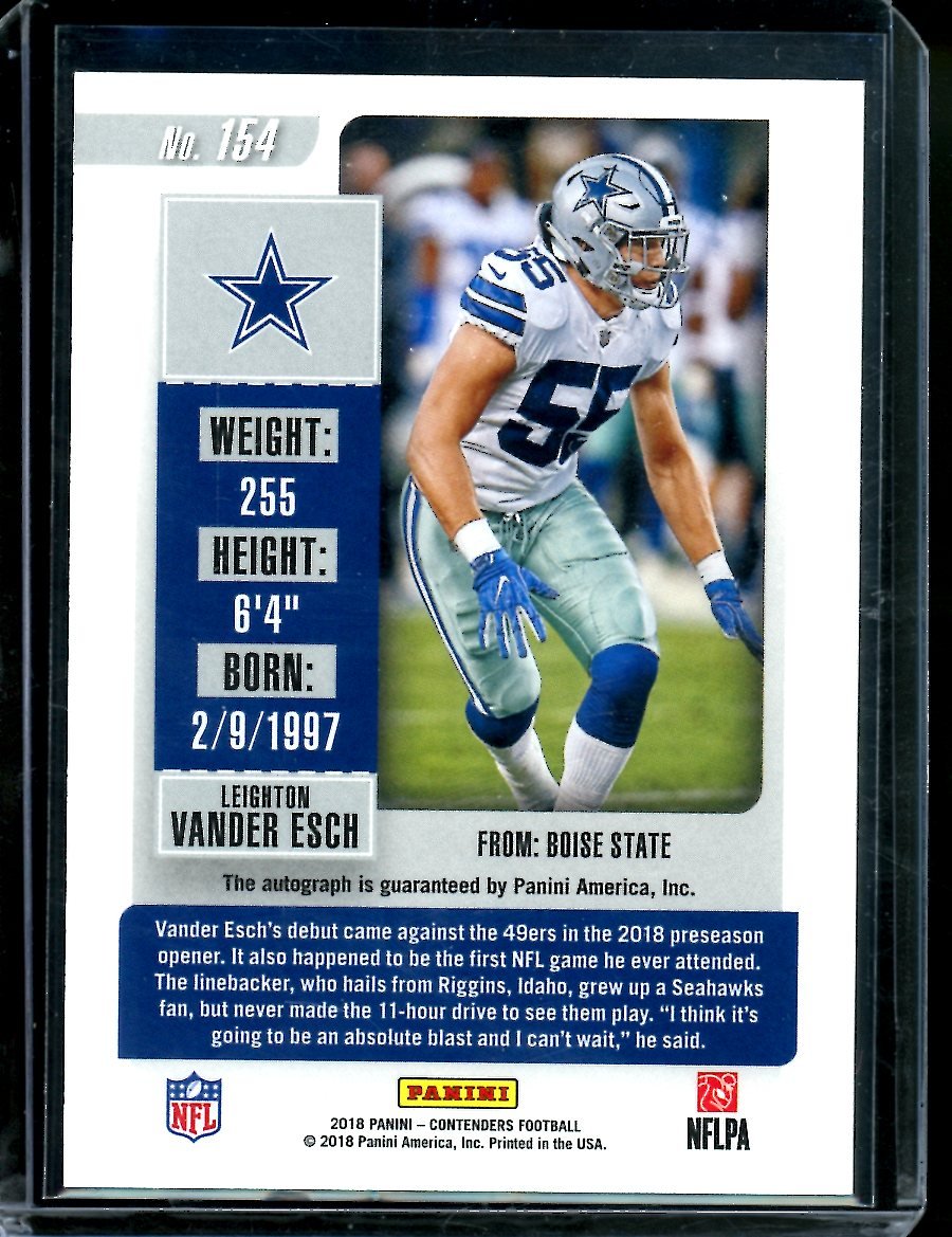 2019 Panini Contenders Leighton Vander - Esch Rookie Championship Ticket Auto /49 Cowboys - Trading Card Market