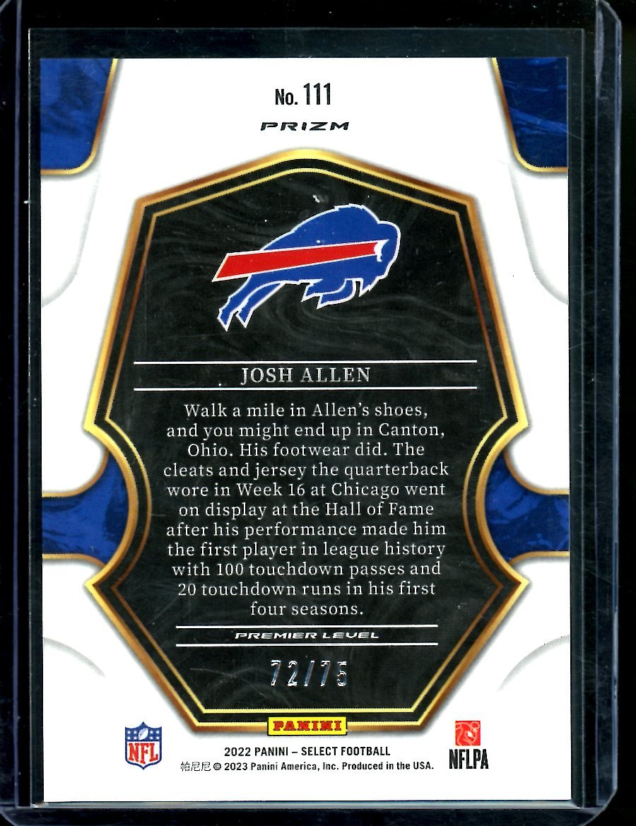 2022 Panini Select Josh Allen Premier Level Purple /75 Bills - Trading Card Market
