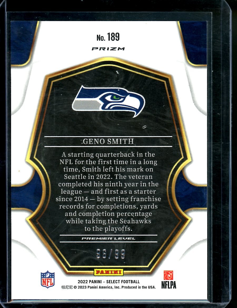 2022 Panini Select Geno Smith Premier Level Blue /99 Seahawks - Trading Card Market