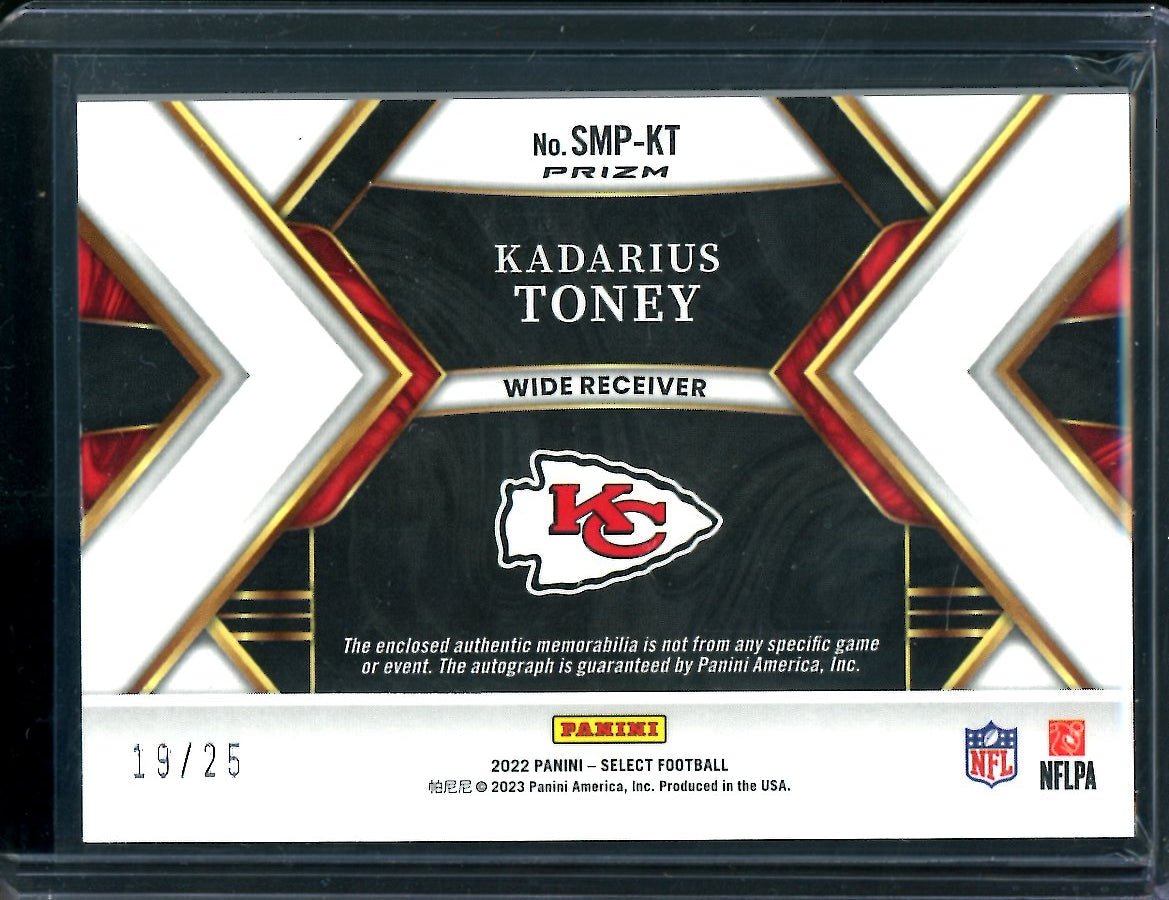 2022 Panini Select Kadarius Toney Patch Auto Tye - Die /25 Chiefs - Trading Card Market