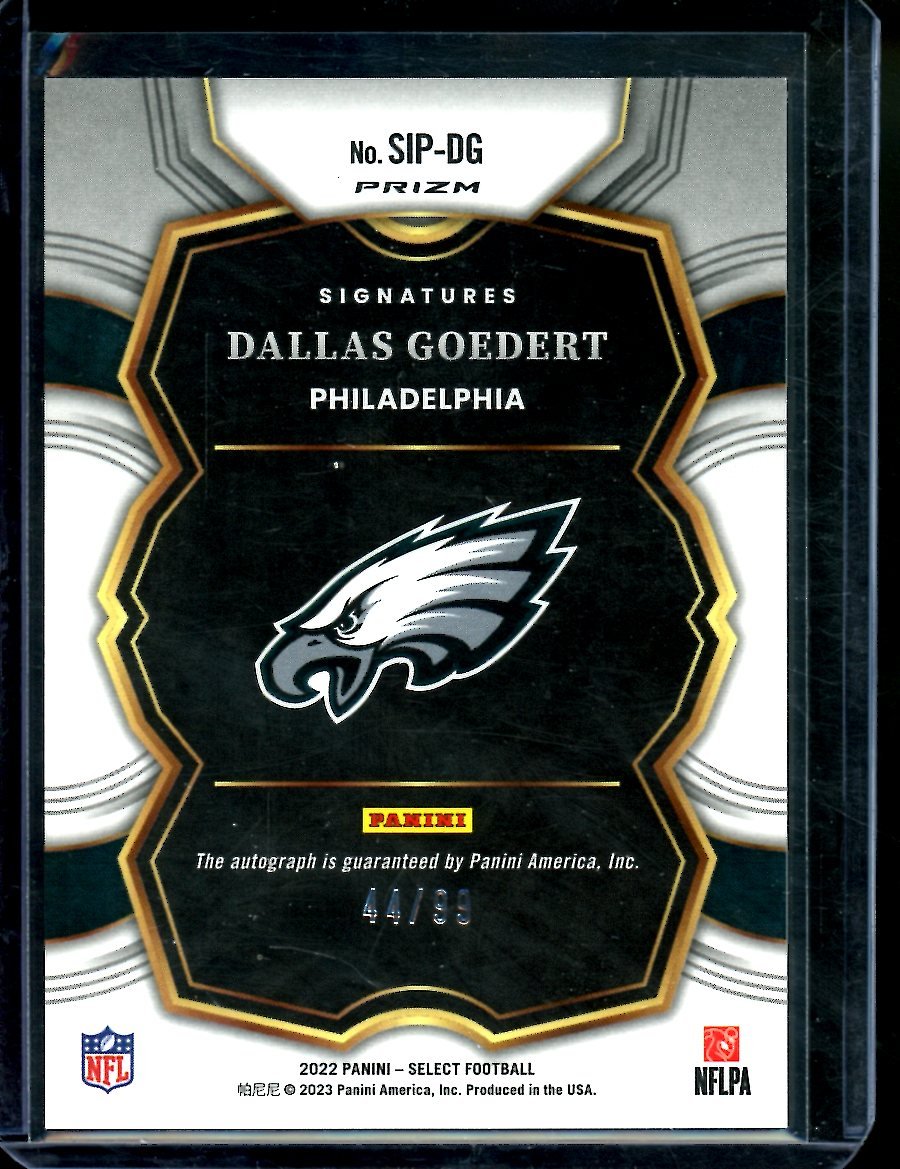2022 Panini Select Dallas Goedert Silver Auto /99 Eagles - Trading Card Market