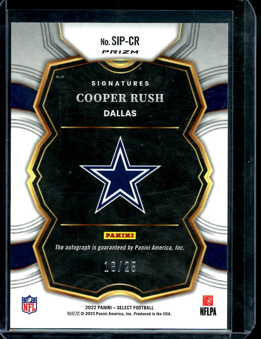 2022 Panini Select Cooper Rush Tye - Die Auto /25 Cowboys - Trading Card Market