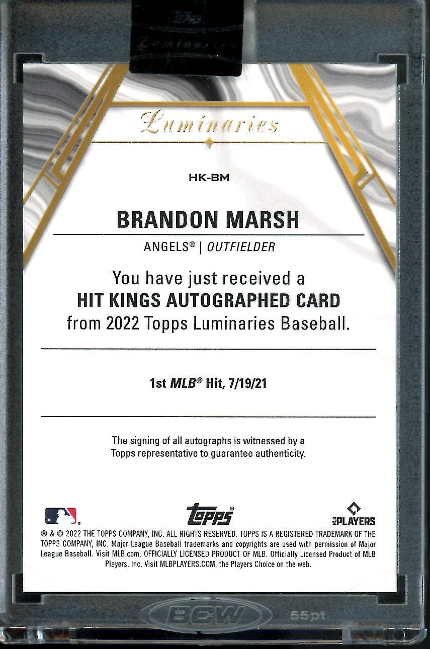 2022 Topps Luminaries Brandon Marsh Rookie Auto /15 Angels - Trading Card Market
