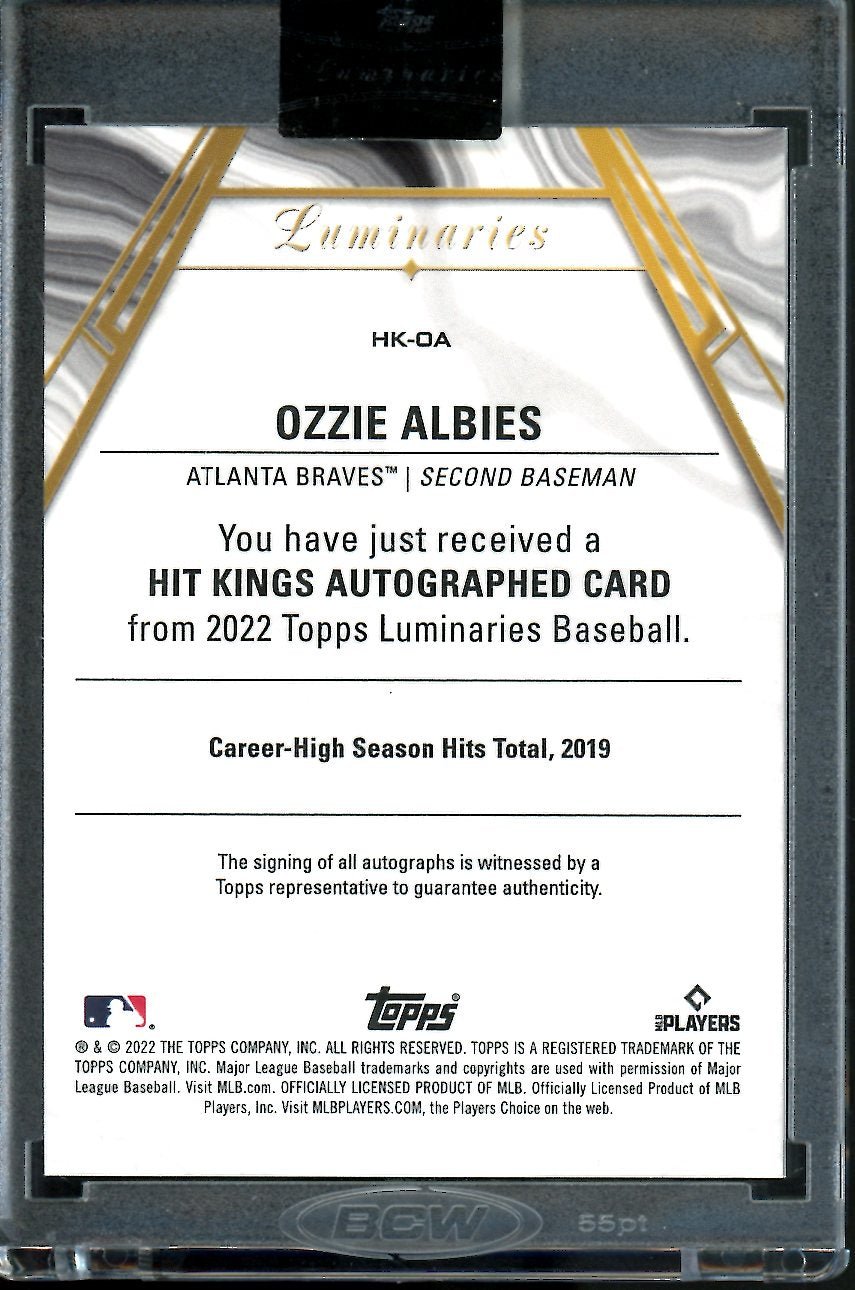2022 Topps Luminaries Ozzie Albies Auto /15 Braves - Trading Card Market