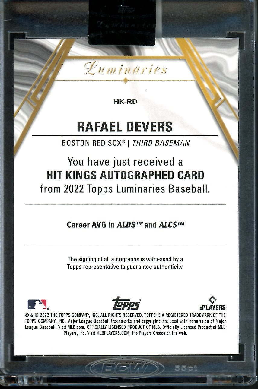 2022 Topps Luminaries Rafael Devers Auto /15 Red Sox - Trading Card Market