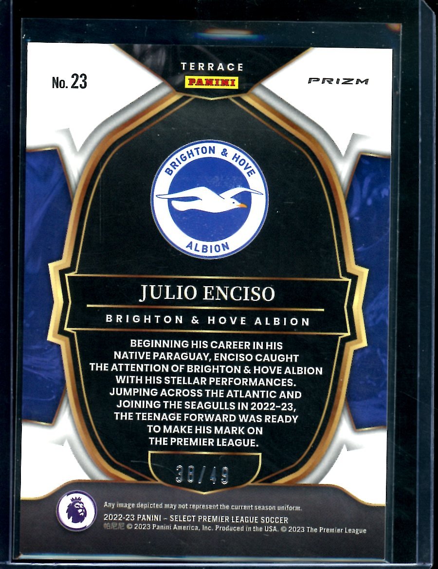2022/23 Panini Select EPL Julio Enciso Rookie Terrace Tie - Dye /49 Brighton - Trading Card Market