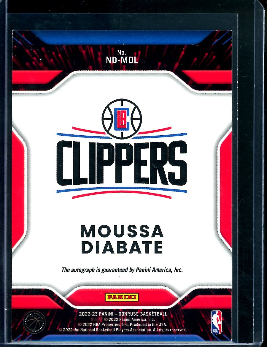 2022/23 Panini Donruss Choice Moussa Diabate Rookie Next Day Auto Clippers - Trading Card Market